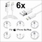 Preview: 6x iPhone 6s Plus Lightning auf USB Kabel 1m Ladekabel